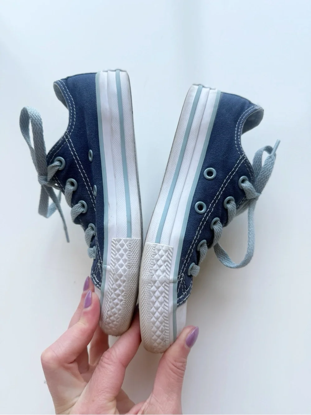 Converse All Stars Double Tongue Blue Size 12